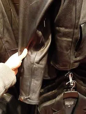 Men's Biker riding reflective skull leather jacket with 2 Gun pockets