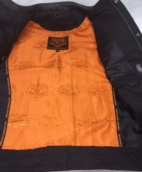 Mens Biker Riding Son of anarcy patch holder distressed Brn Leather Vest 2 Gun pockets
