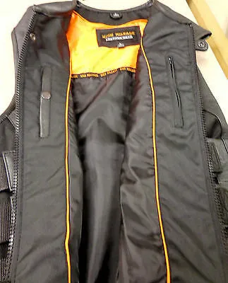 Men's Biker Updated SWAT Team Style Leather Motorcycle Vest