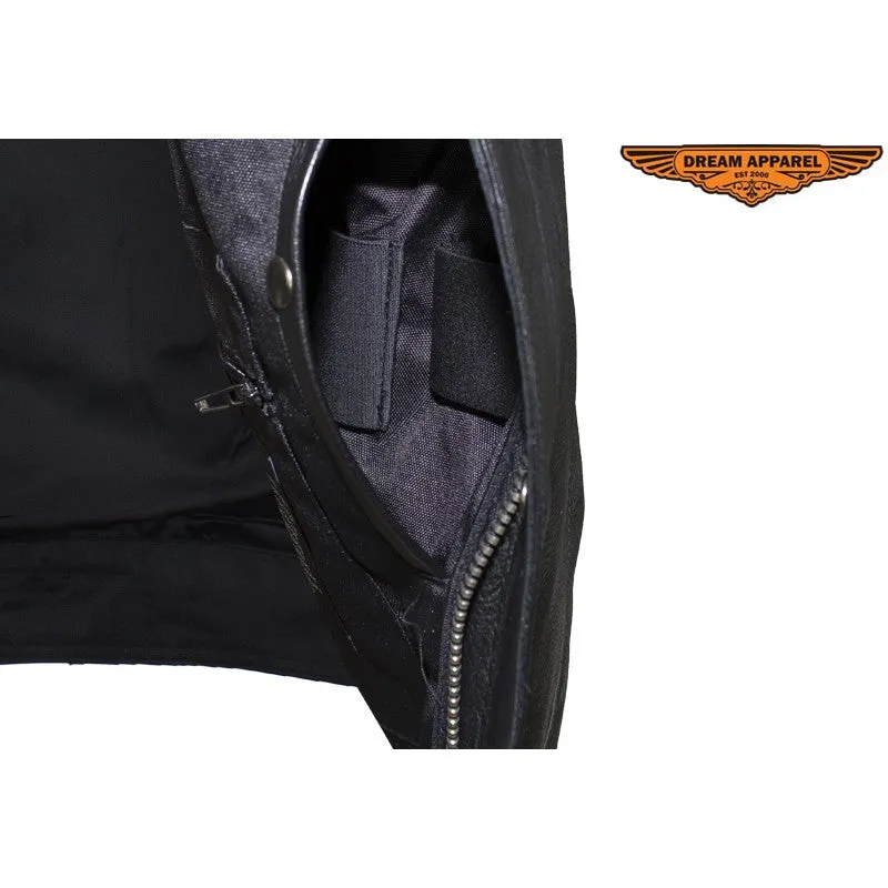 Men's Blk Son of Anarcy Patch holder Leather Vest Premium Soft Leather with Huddy