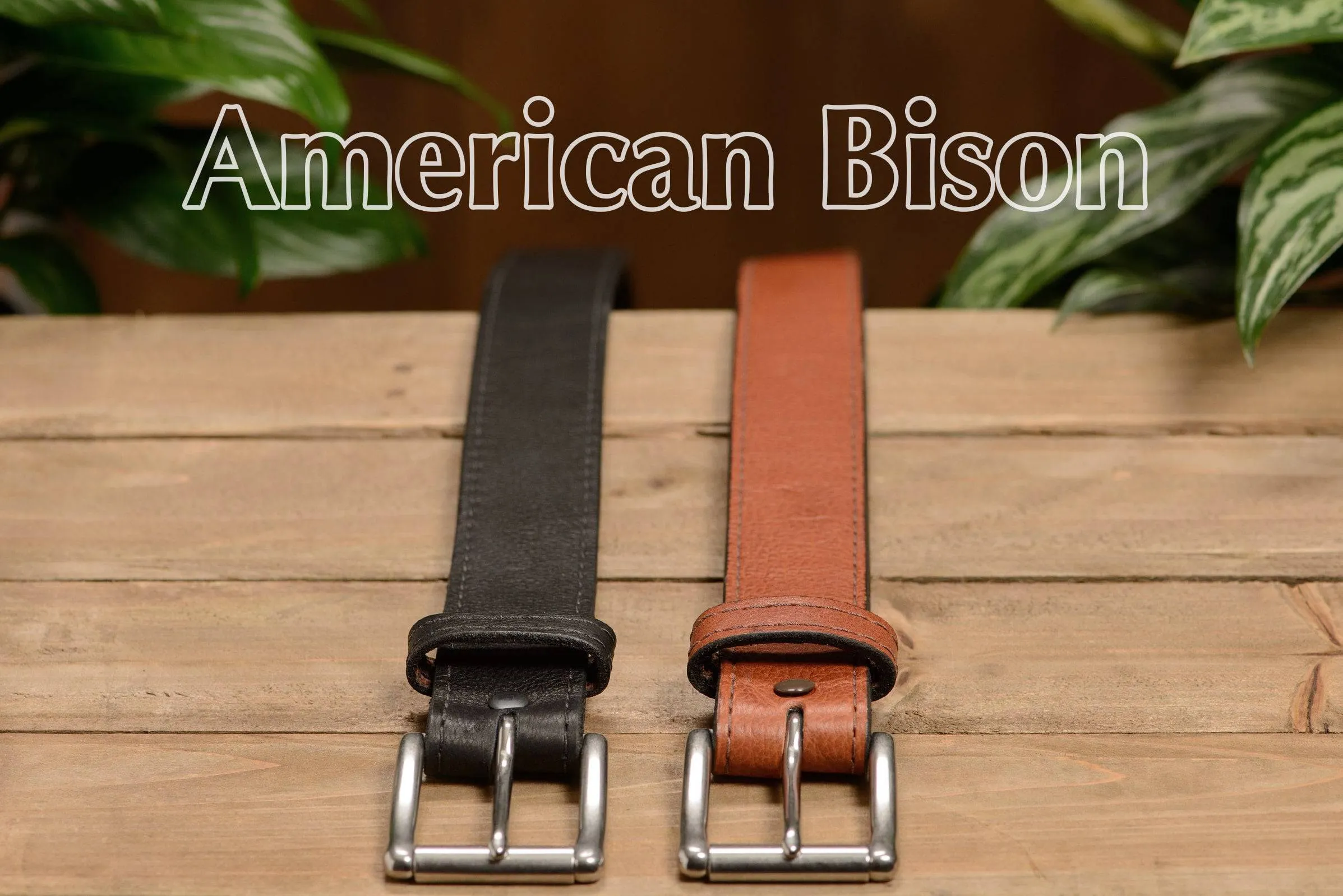 Men's Brown American Bison Max Thickness Gun Belt