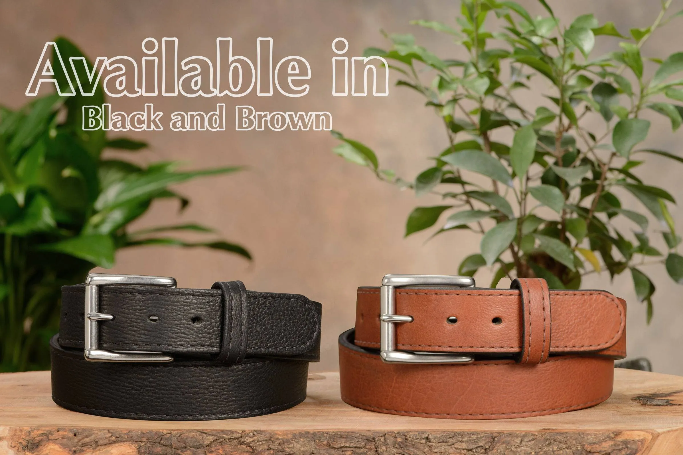 Men's Brown American Bison Max Thickness Gun Belt