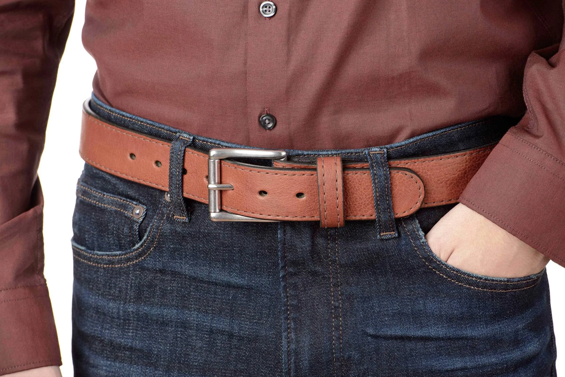 Men's Brown American Bison Max Thickness Gun Belt