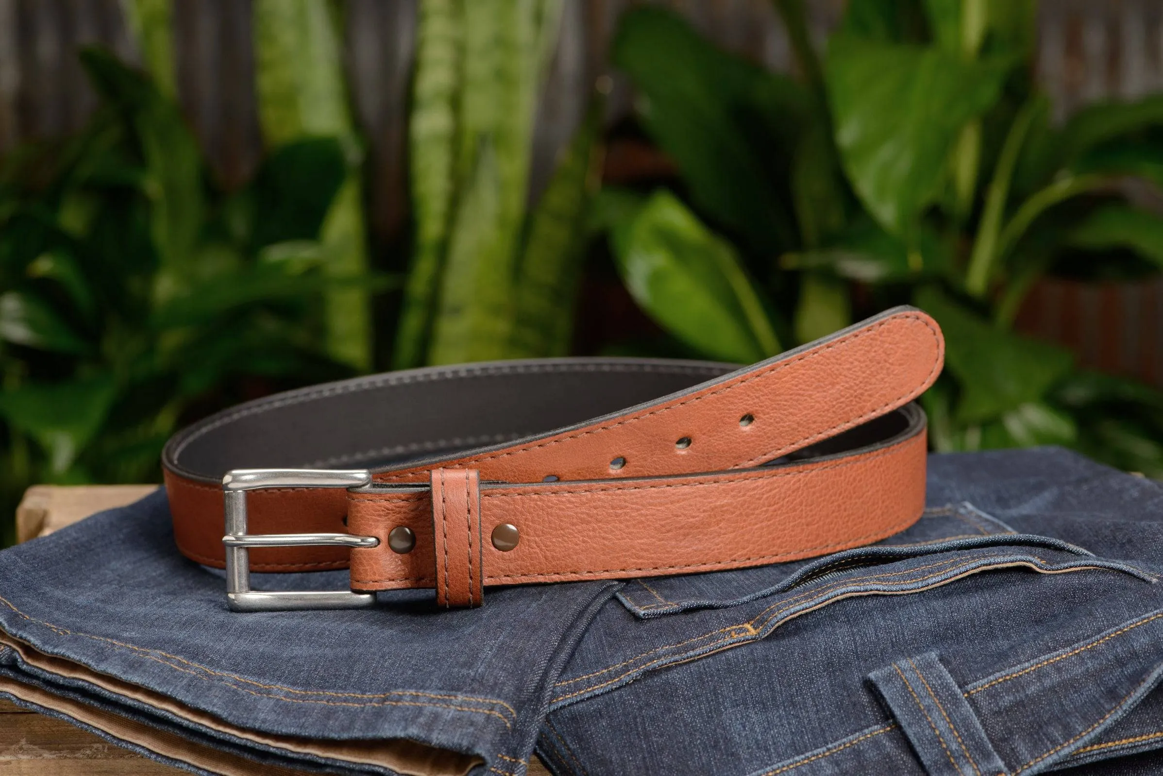 Men's Brown American Bison Max Thickness Gun Belt