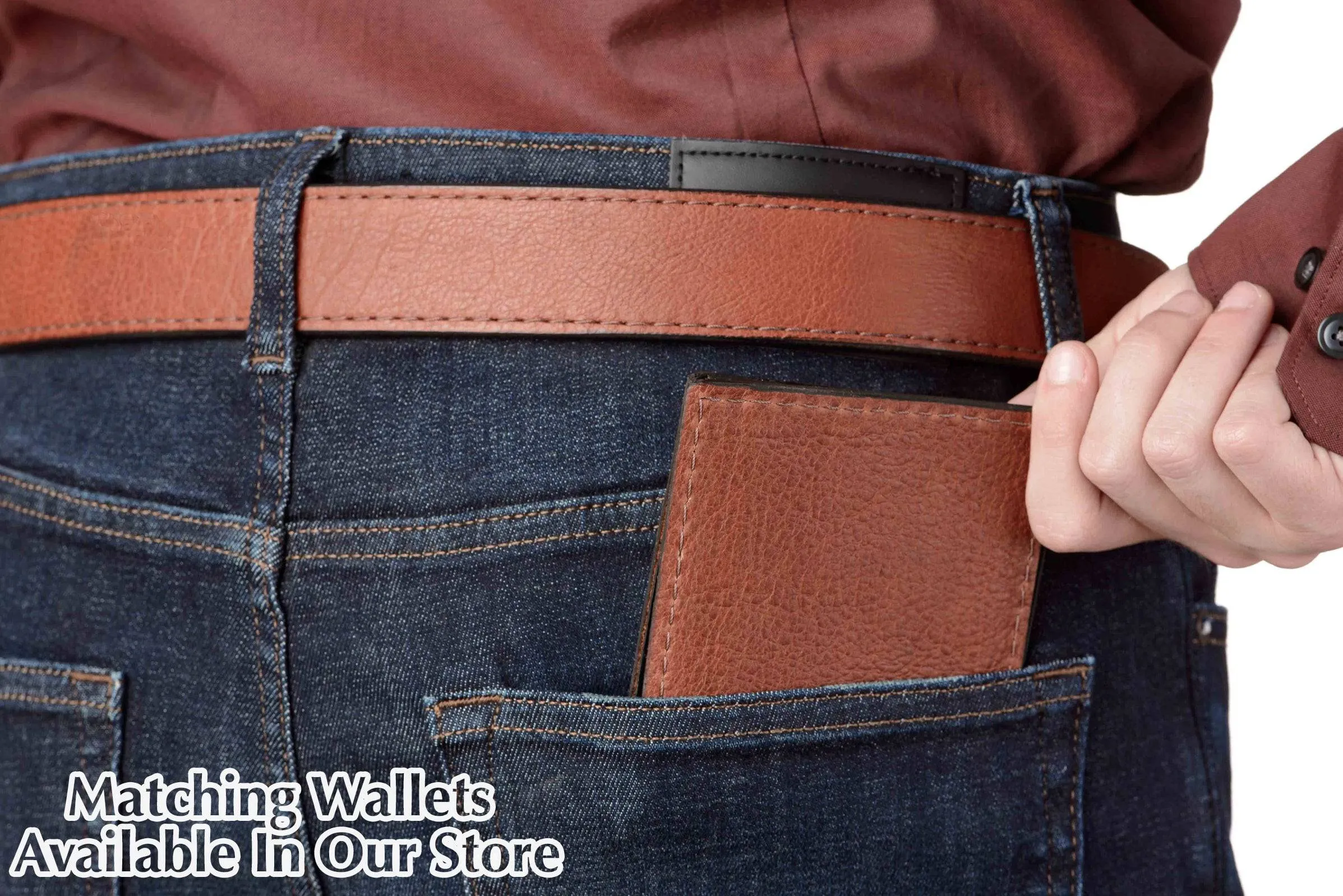 Men's Brown American Bison Max Thickness Gun Belt