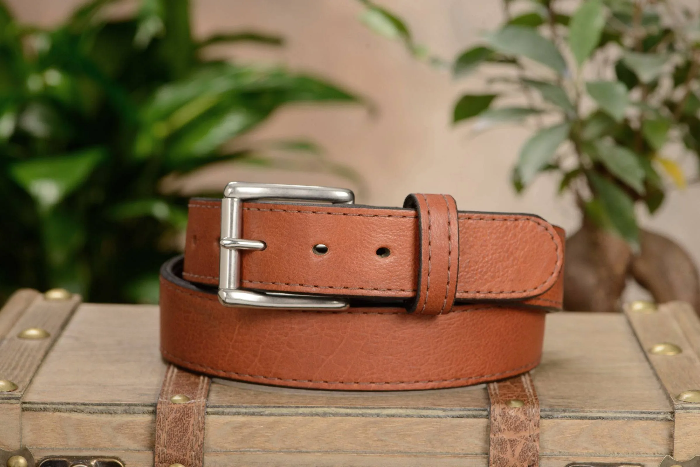 Men's Brown American Bison Max Thickness Gun Belt