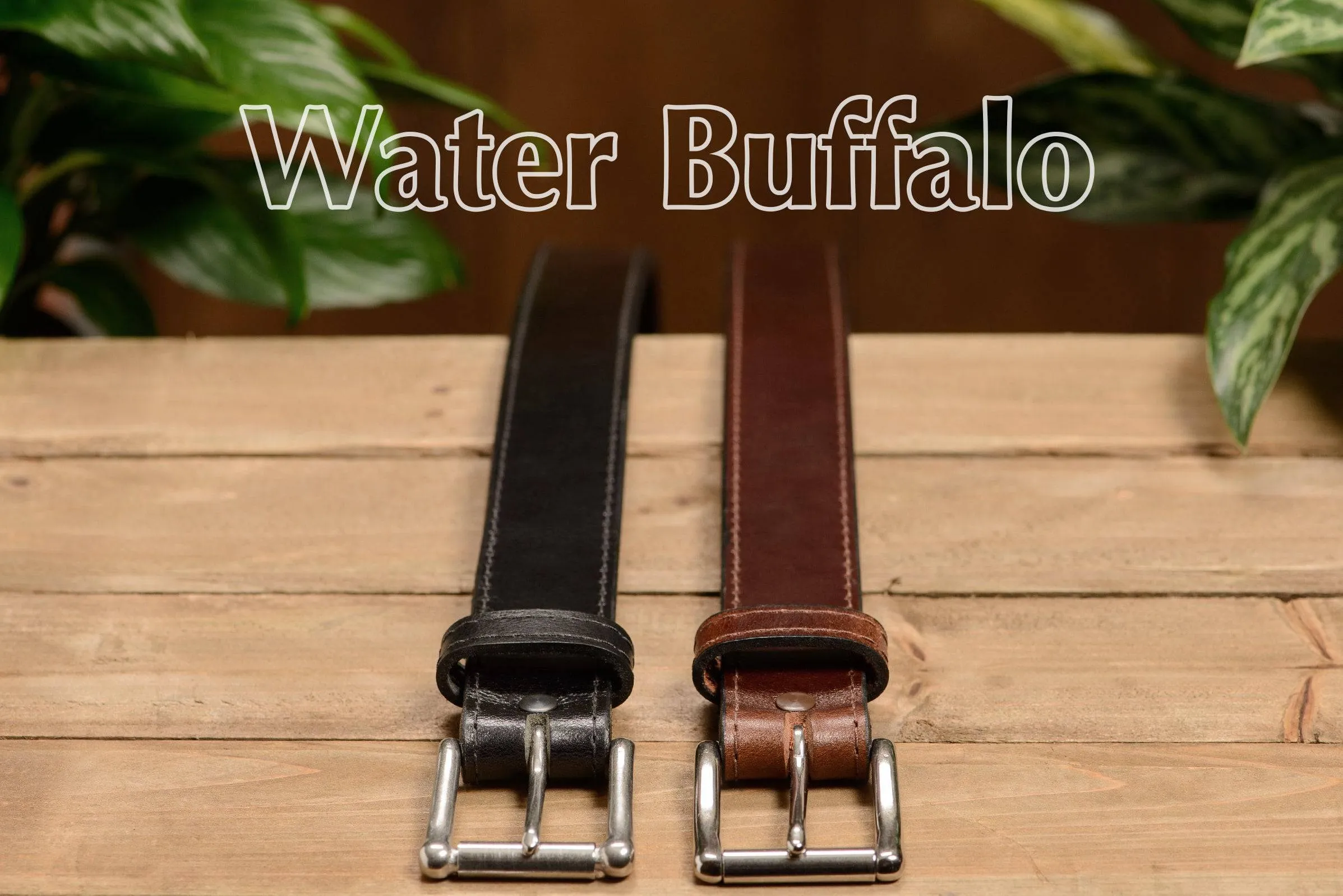 Men's Brown Water Buffalo Max Thickness Gun Belt