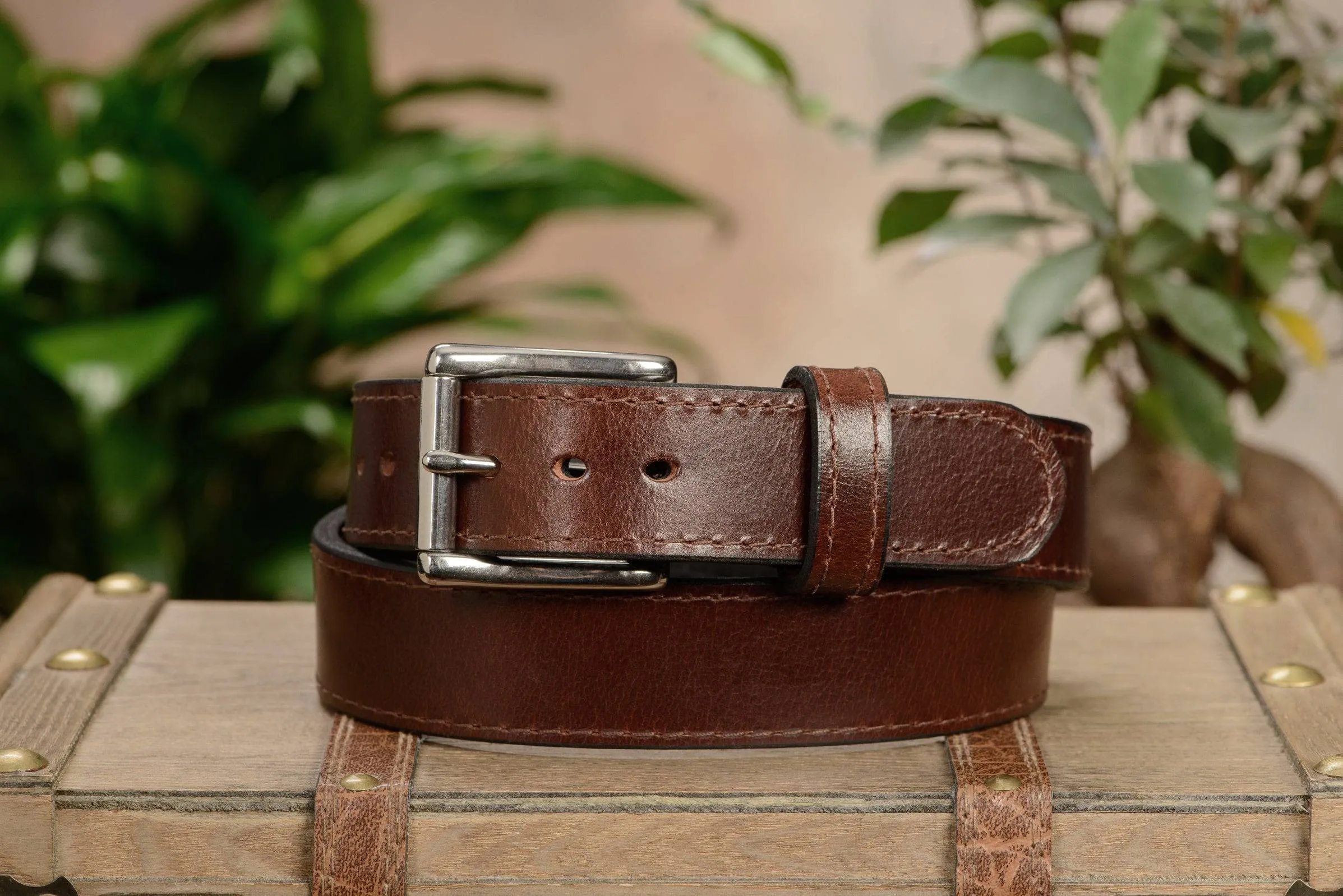 Men's Brown Water Buffalo Max Thickness Gun Belt