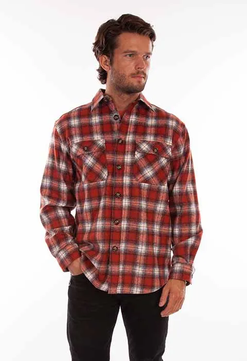 Men's Farthest Point Collection Shirt: Outdoor Flannel Plaid With Patches