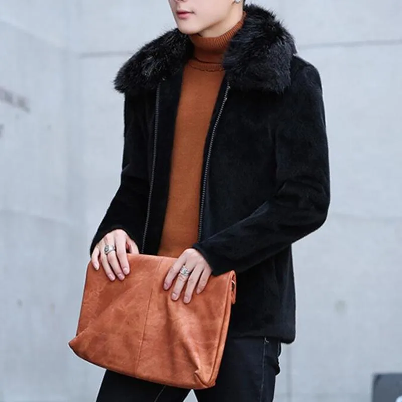 Men's Faux Fur Winter Coat Up To 3XL