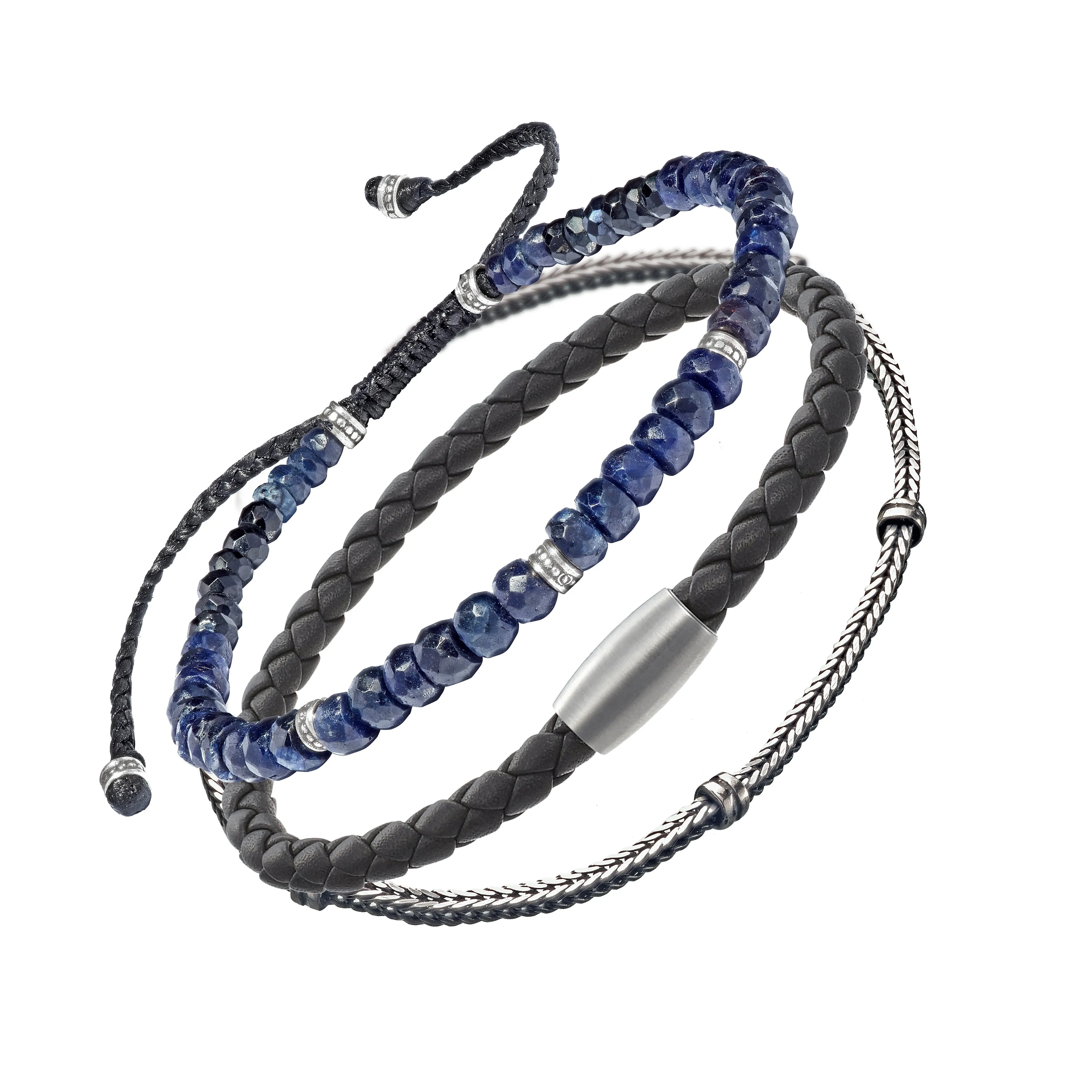 Men's Gray Bracelet Stack