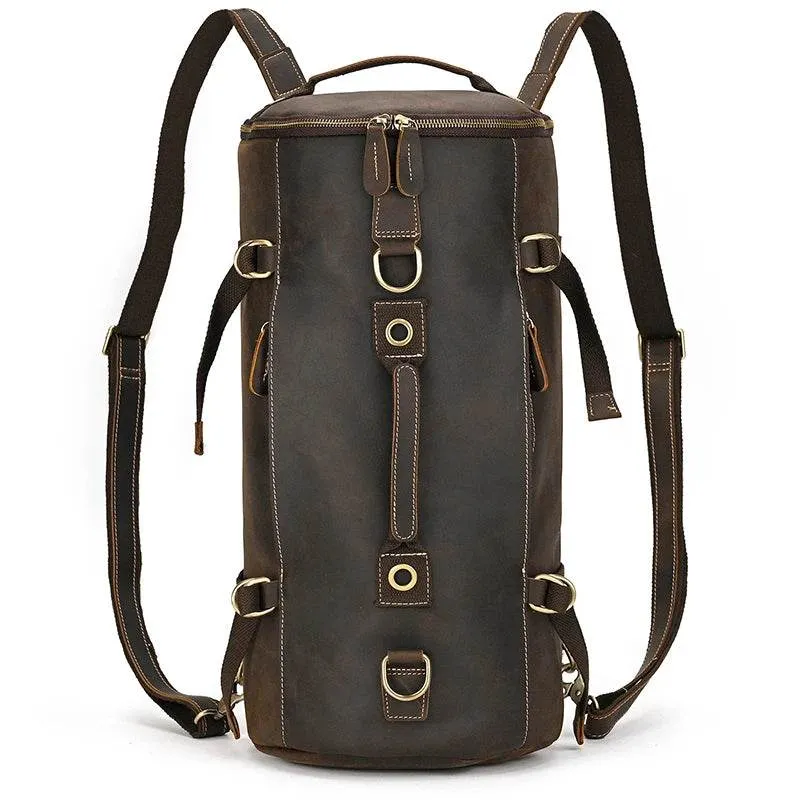 Men's Leather Backpack – Cowhide Travel Multifunctional Bag