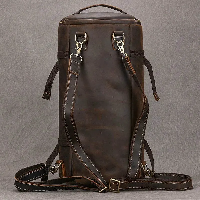Men's Leather Backpack – Cowhide Travel Multifunctional Bag