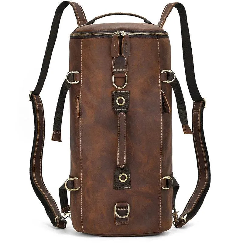 Men's Leather Backpack – Cowhide Travel Multifunctional Bag