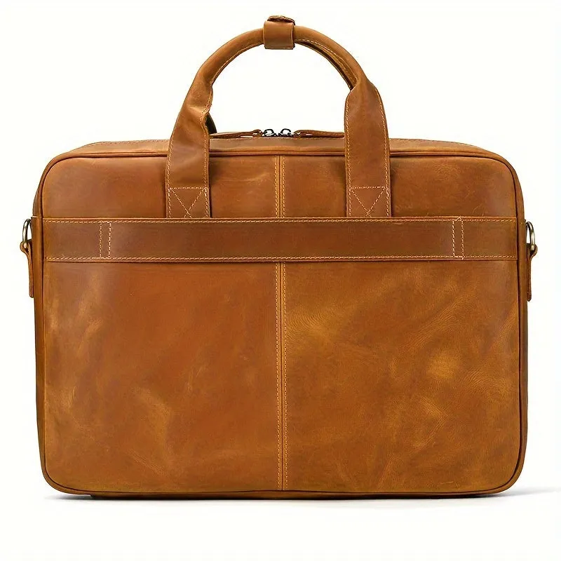 Men's Leather Briefcase Laptop Business Cowhide Bag Work Tote Bag