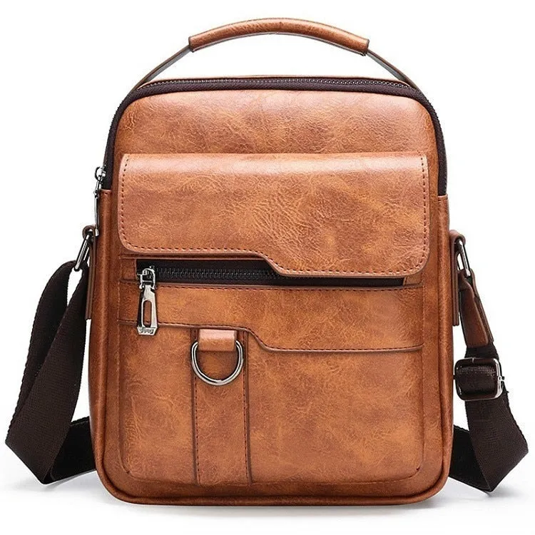 Men's Messenger Bag Men Leather Shoulder Bags Man Business Crossbody Bags For IPAD Air Mini Male Leather Handbag