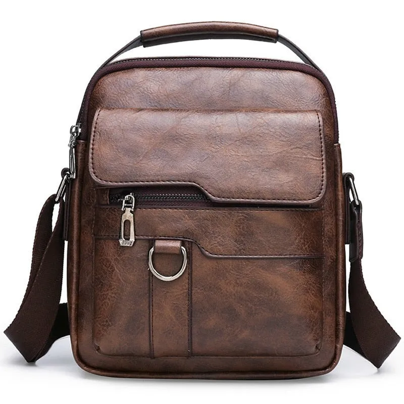 Men's Messenger Bag Men Leather Shoulder Bags Man Business Crossbody Bags For IPAD Air Mini Male Leather Handbag