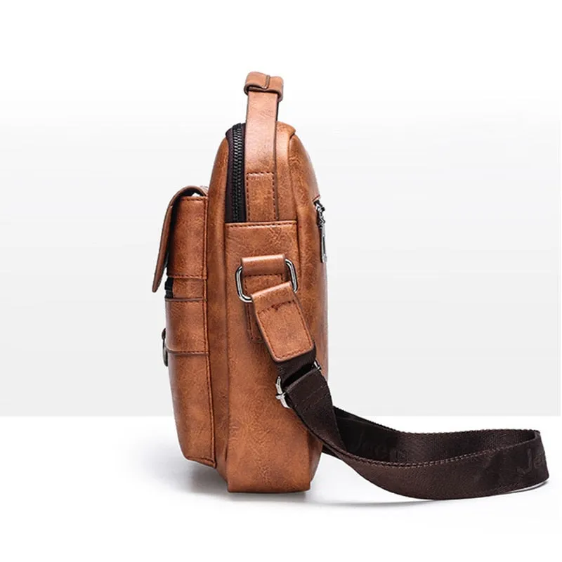 Men's Messenger Bag Men Leather Shoulder Bags Man Business Crossbody Bags For IPAD Air Mini Male Leather Handbag