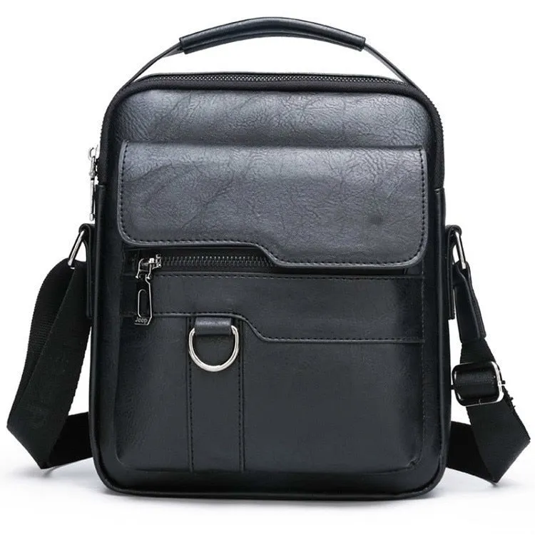 Men's Messenger Bag Men Leather Shoulder Bags Man Business Crossbody Bags For IPAD Air Mini Male Leather Handbag