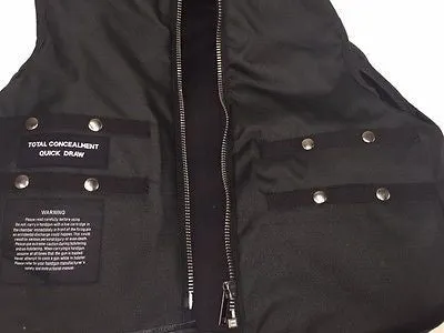 MEN'S MOTORBIKE BUTTER SOFT SIDE LACE BLK LEATHER VEST & 2 GUN POCKETS