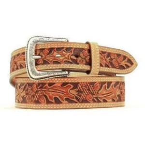 Men's Nocona Hand Tooled Western Leaf Belt