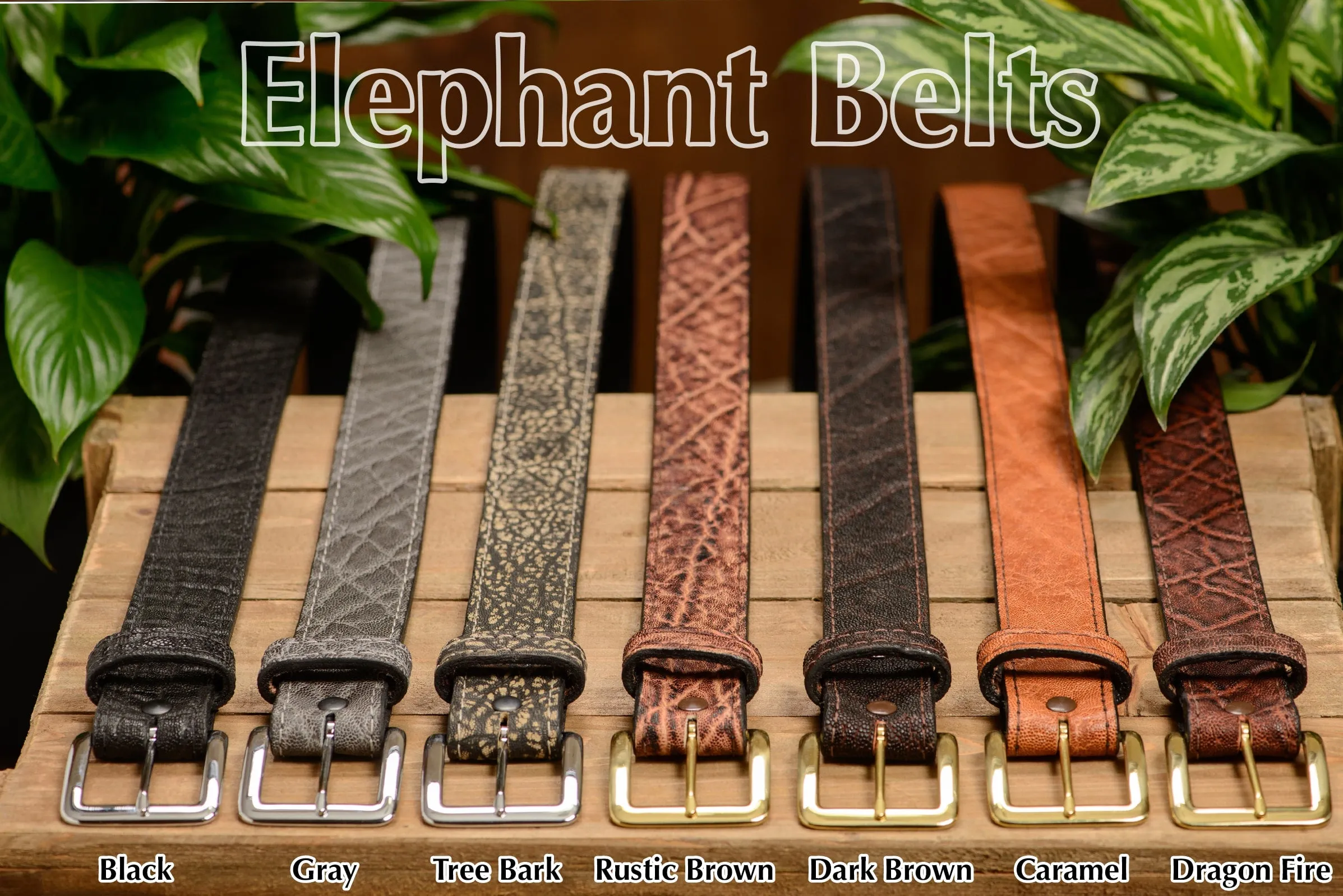 Men's Rustic Brown Elephant Leather Belt