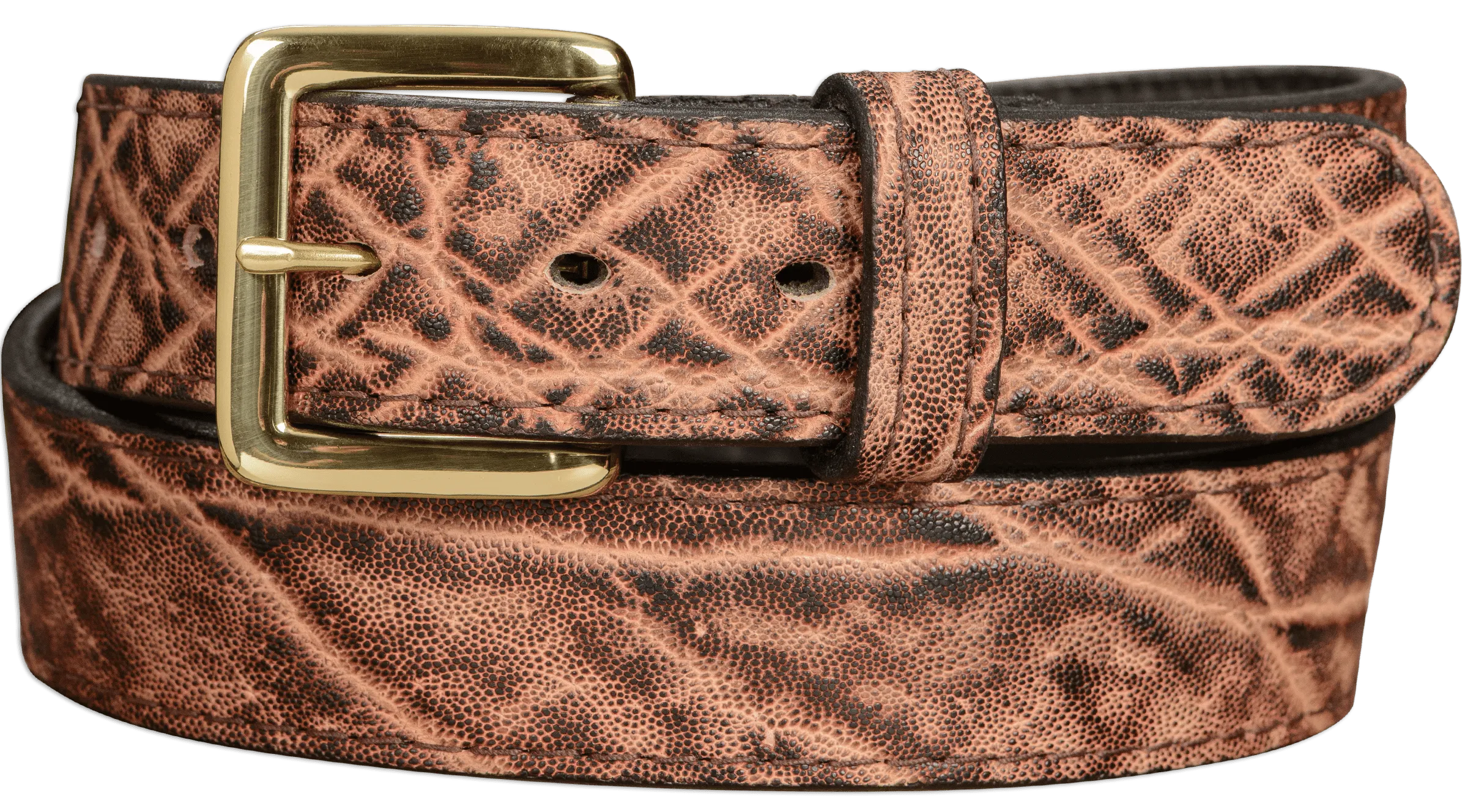 Men's Rustic Brown Elephant Leather Belt