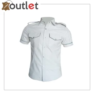 Mens shirt suede leather