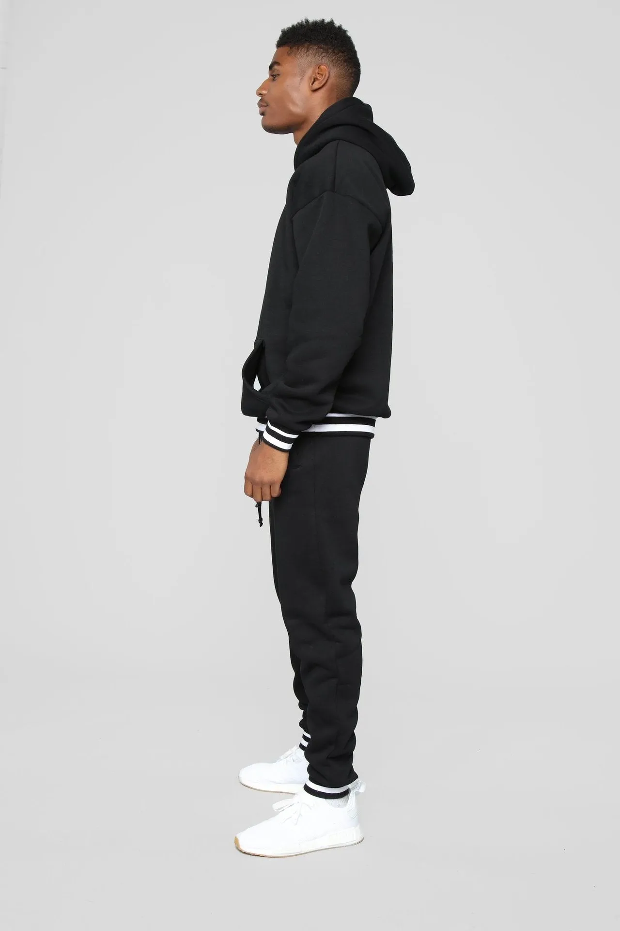 Men's Solid Sports Hooded Collar Sweat Suit
