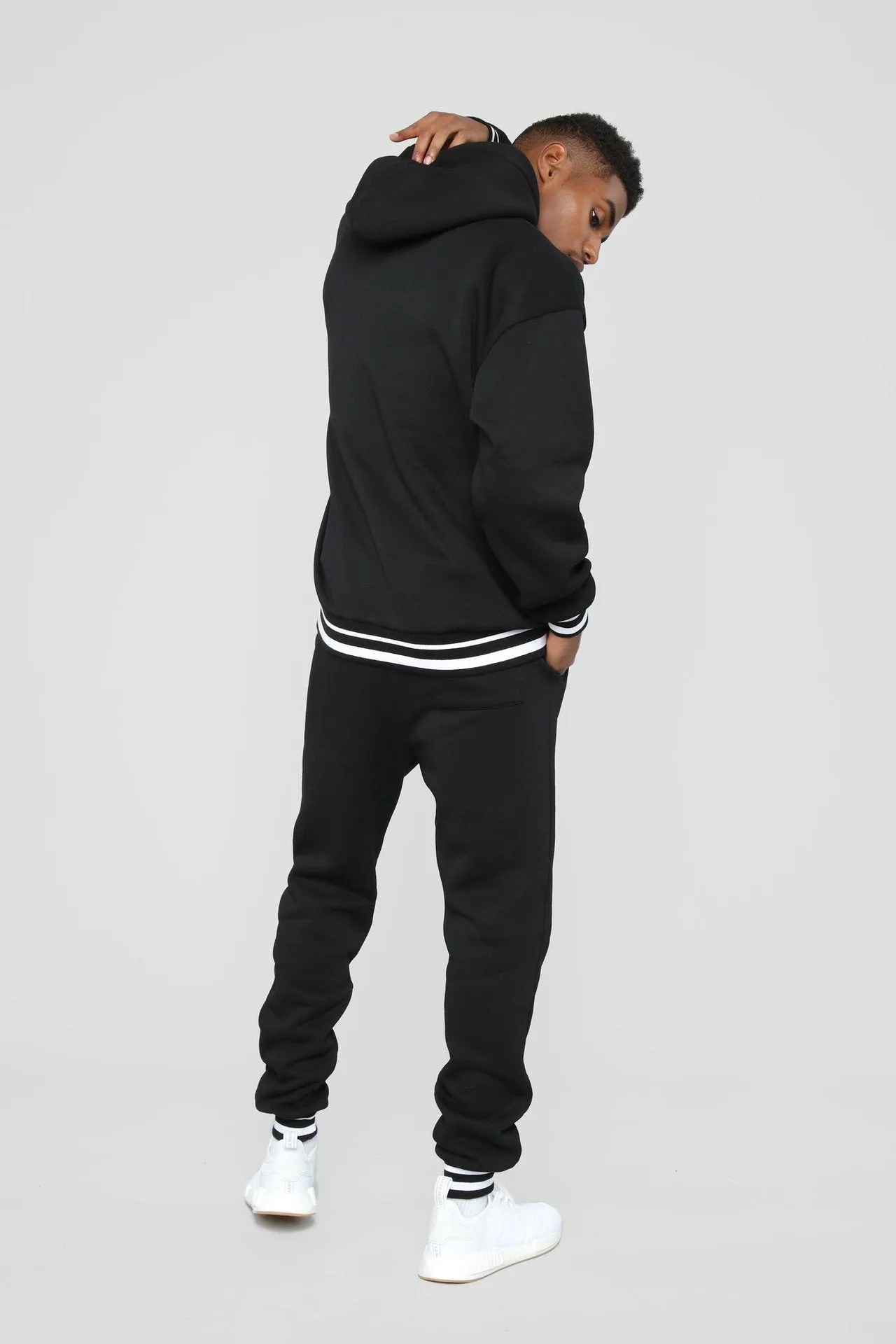Men's Solid Sports Hooded Collar Sweat Suit