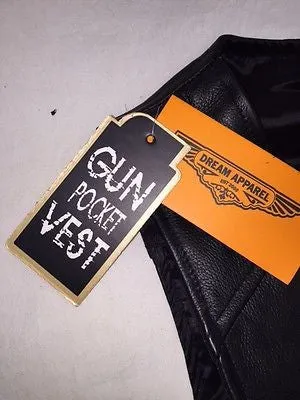Men's Son of Anarchy Motorcycle Club Leather Vest With 2 Gun pockets inside