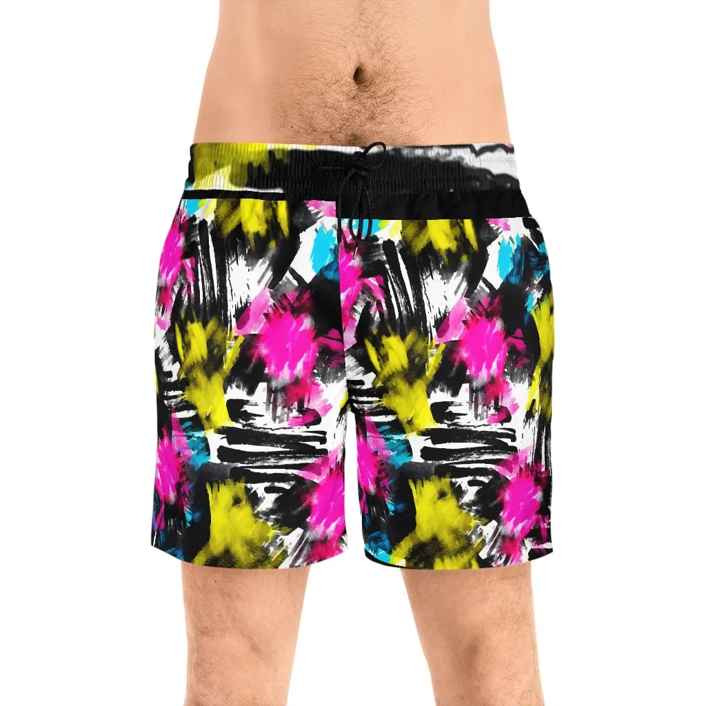 Men's Splatter Mid-Length Swim Shorts (AOP)