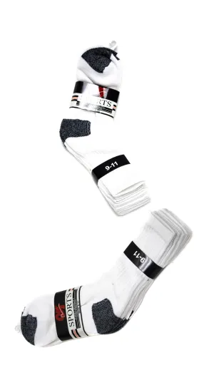 Men's Sports Tube Socks White 9-11, 4Pk
