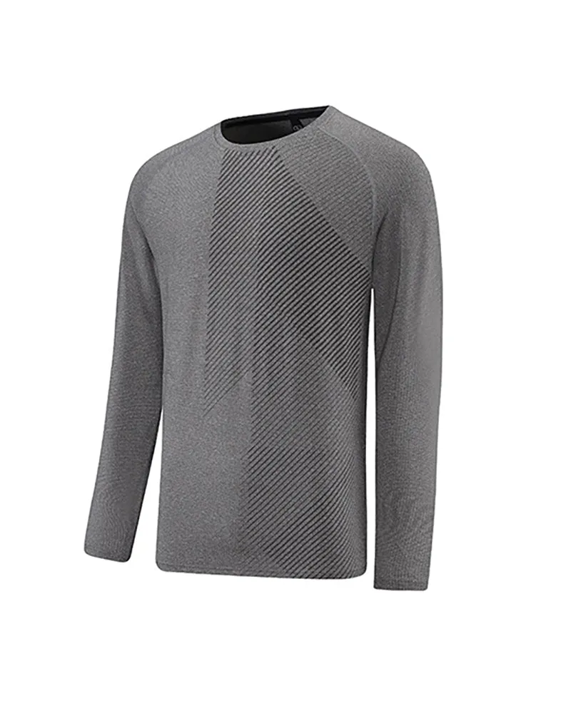 Men's Spring Autumn Outside Wear O Neck Long Sleeve Sports T-shirt Black White Gray Green M-3XL