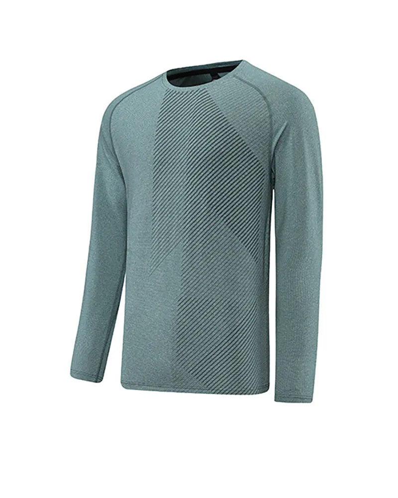 Men's Spring Autumn Outside Wear O Neck Long Sleeve Sports T-shirt Black White Gray Green M-3XL