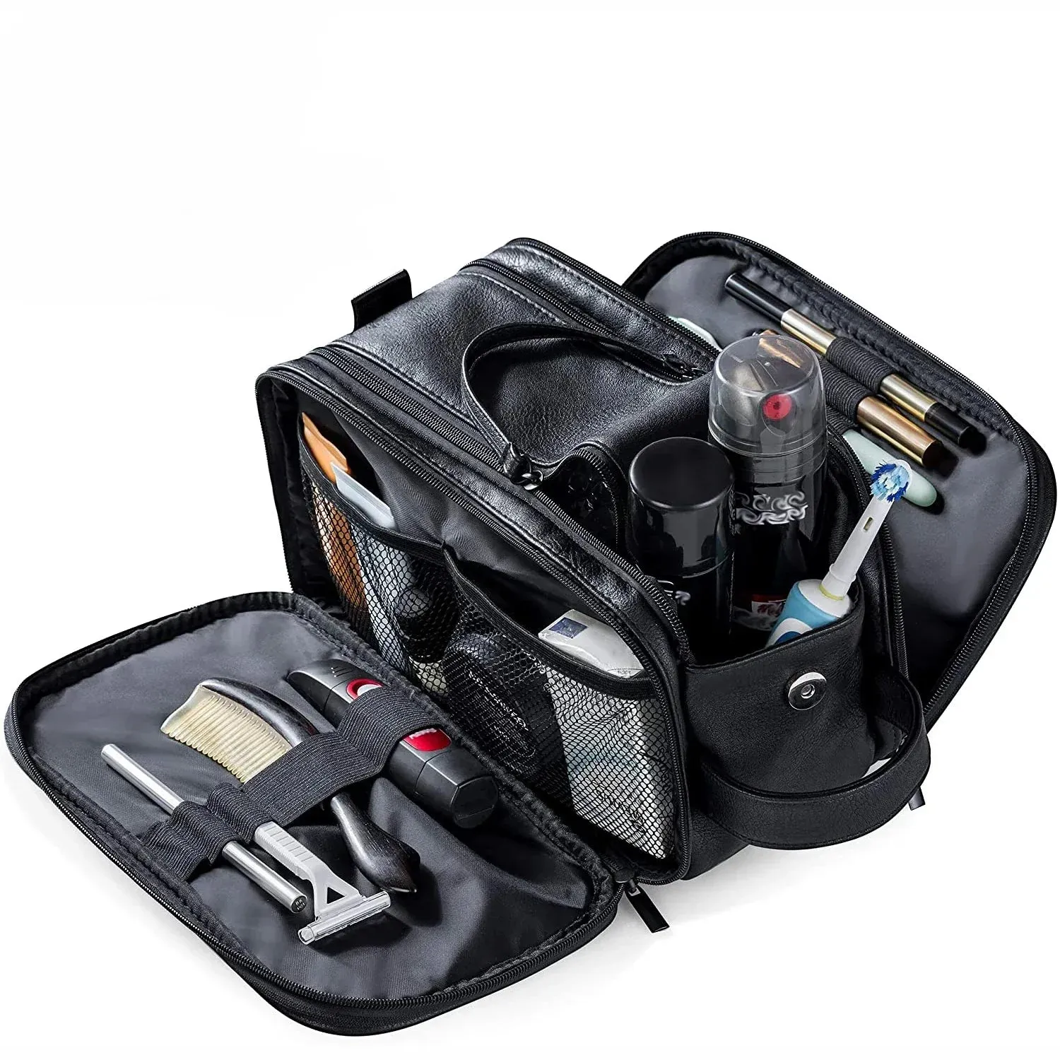 Men's Waterproof Leather Travel Organizer - Executive Toiletry Bag