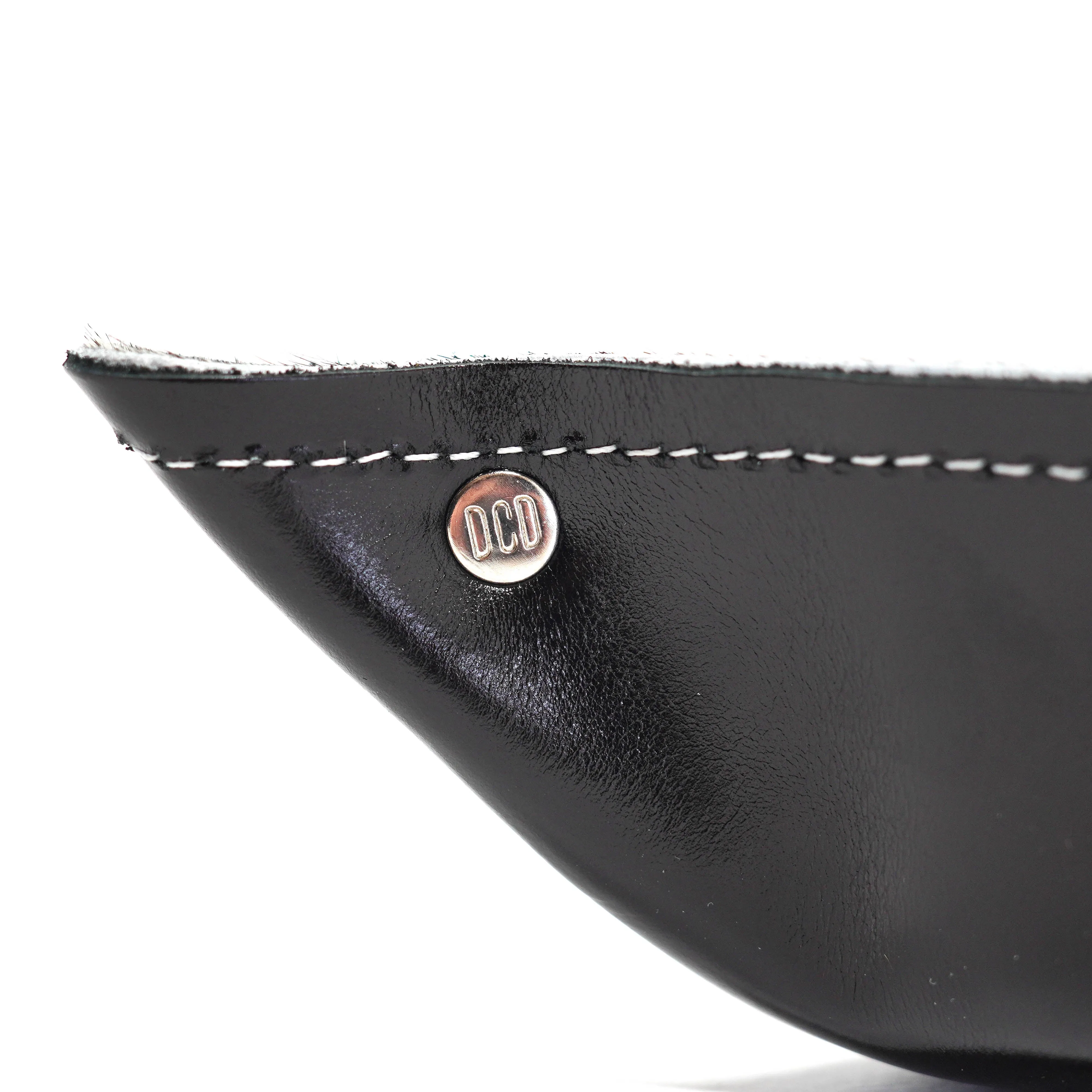 Mini Tray - Glossed Black Leather w/ Salt N' Pepper