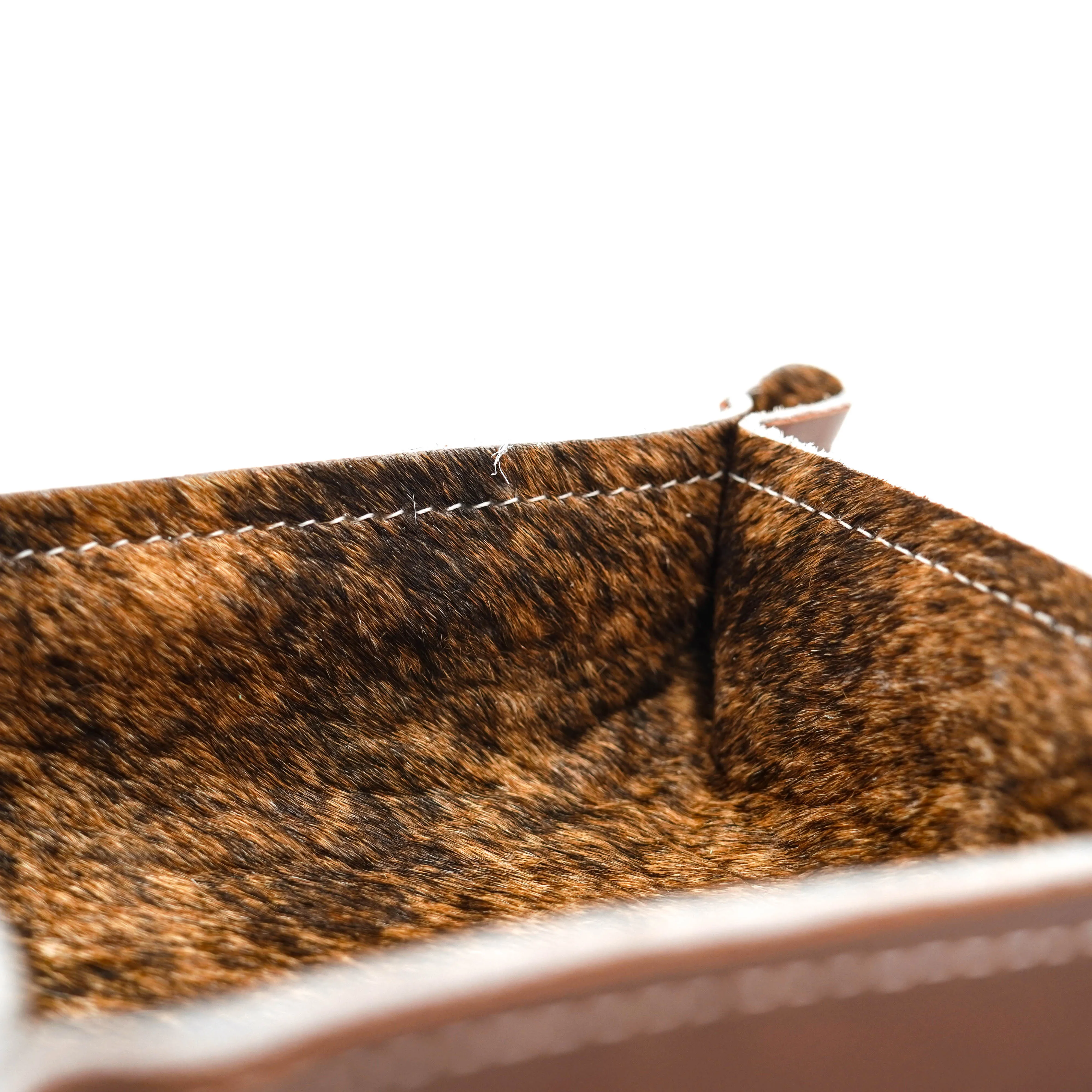 Mini Tray - Glossed Chocolate Leather w/ Two-Tone Brindle