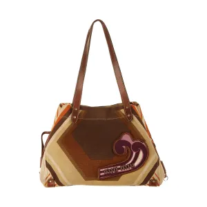 Miu Miu Brown Canvas Shoulder Bag