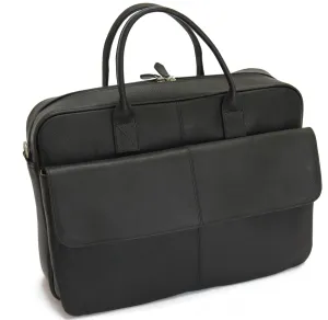 MJ Room BRUNO Leather Black  Briefcase Satchel