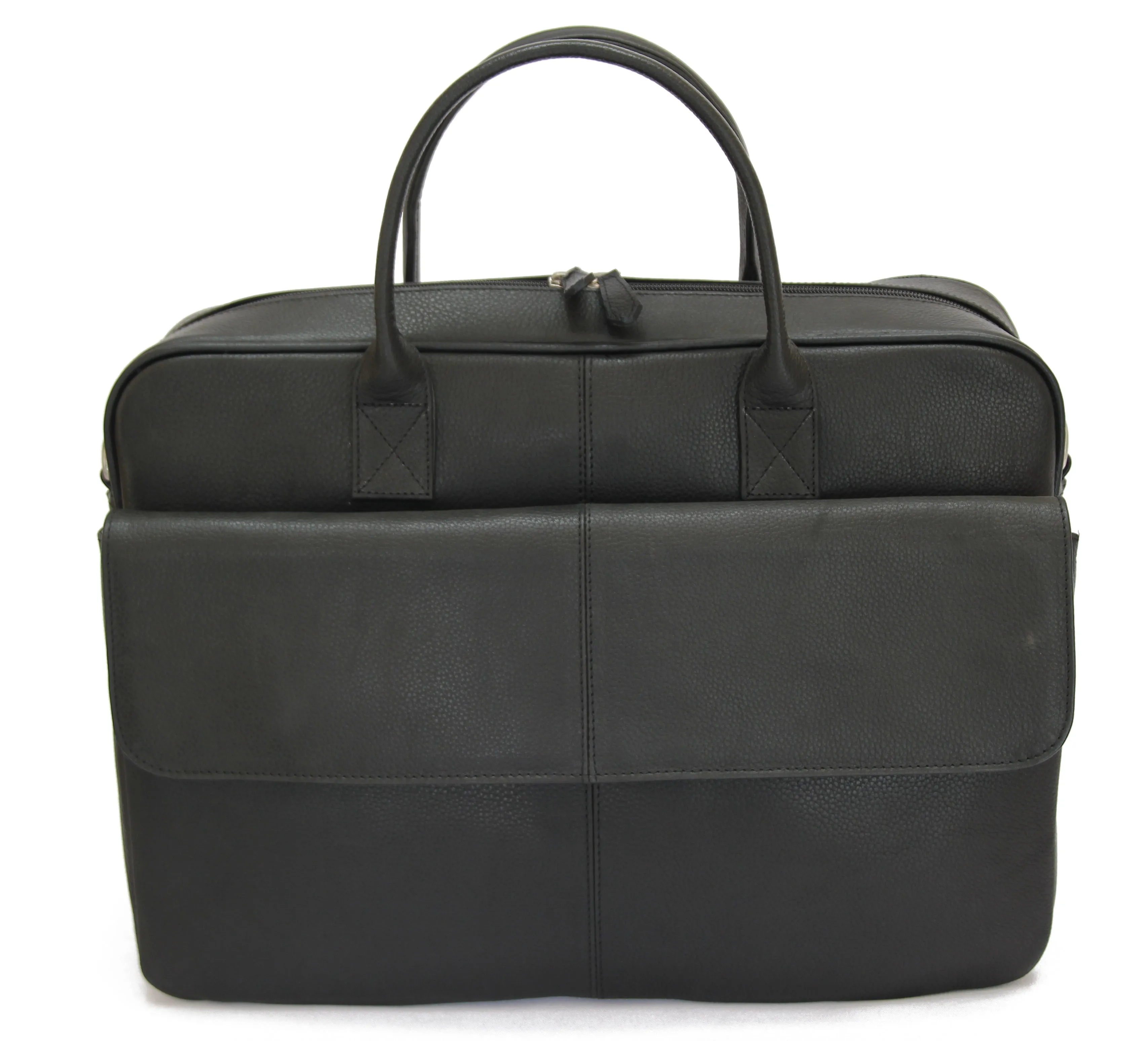 MJ Room BRUNO Leather Black  Briefcase Satchel