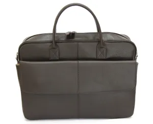 MJ Room BRUNO Leather Brown Messenger Briefcase