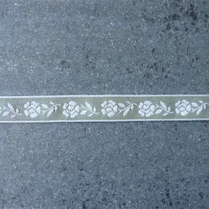 Mokuba : Floral Tyrol Tape - White / Seafoam