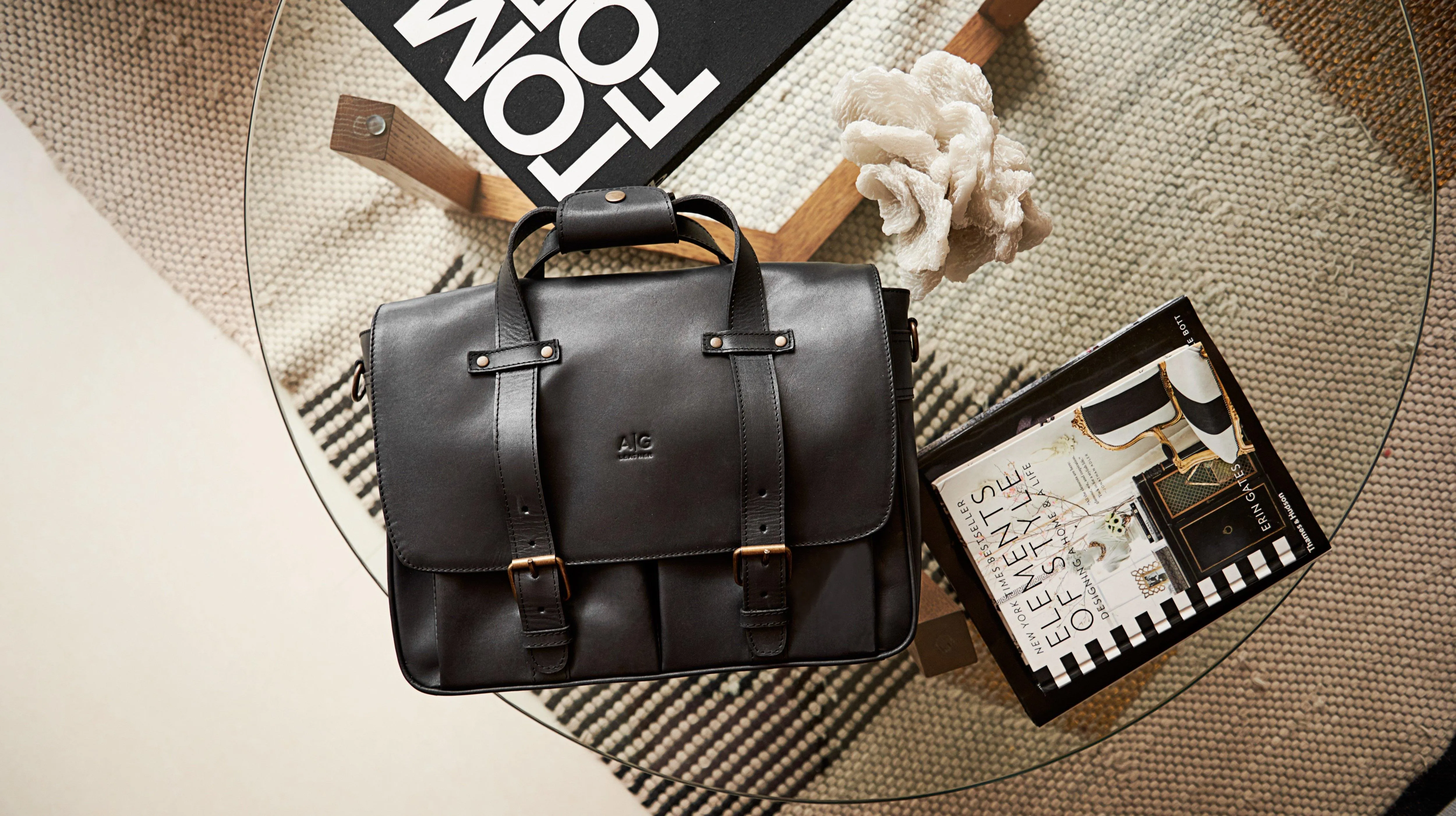 Montana Portfolio XL Briefcase Legal Size in Black Leather - Harley Logo - Final Sale: No Returns or Exchanges - 35% off