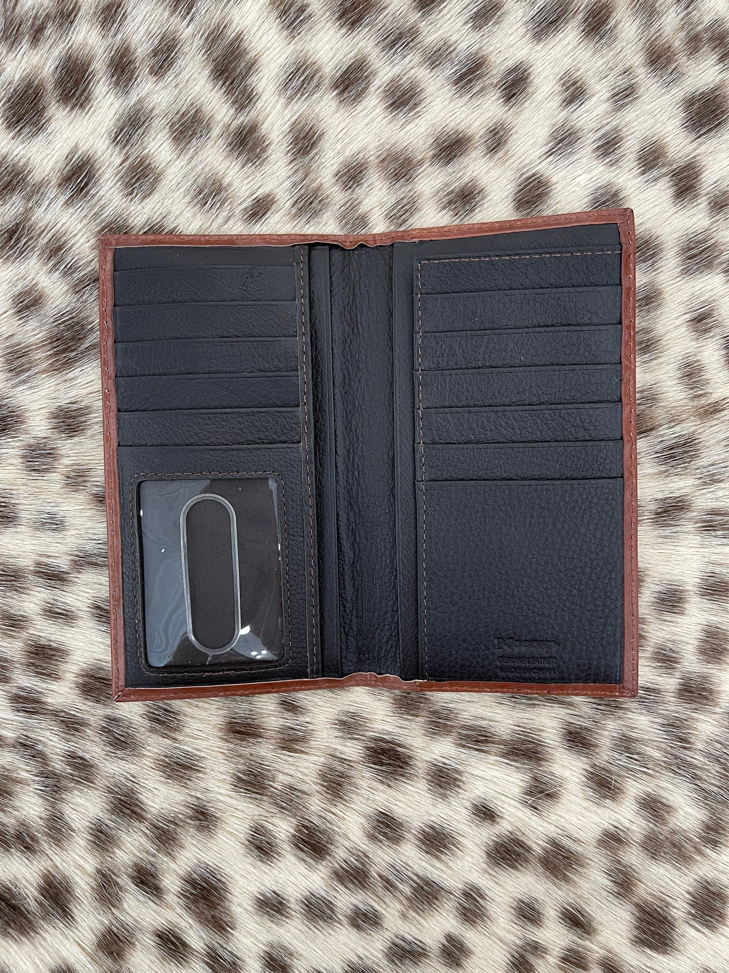 N5417933 Nocona Men's Western Wallet Rodeo Buck Lace Underlay Turquoise