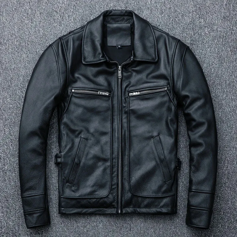 Natural Edge Cowhide Classic Men's Coat