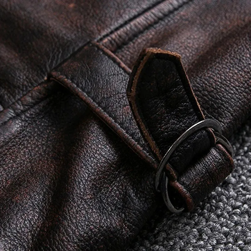Natural Edge Cowhide Classic Men's Coat