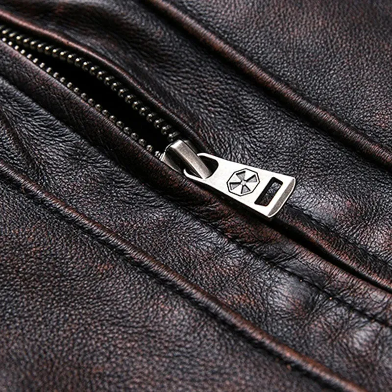 Natural Edge Cowhide Classic Men's Coat