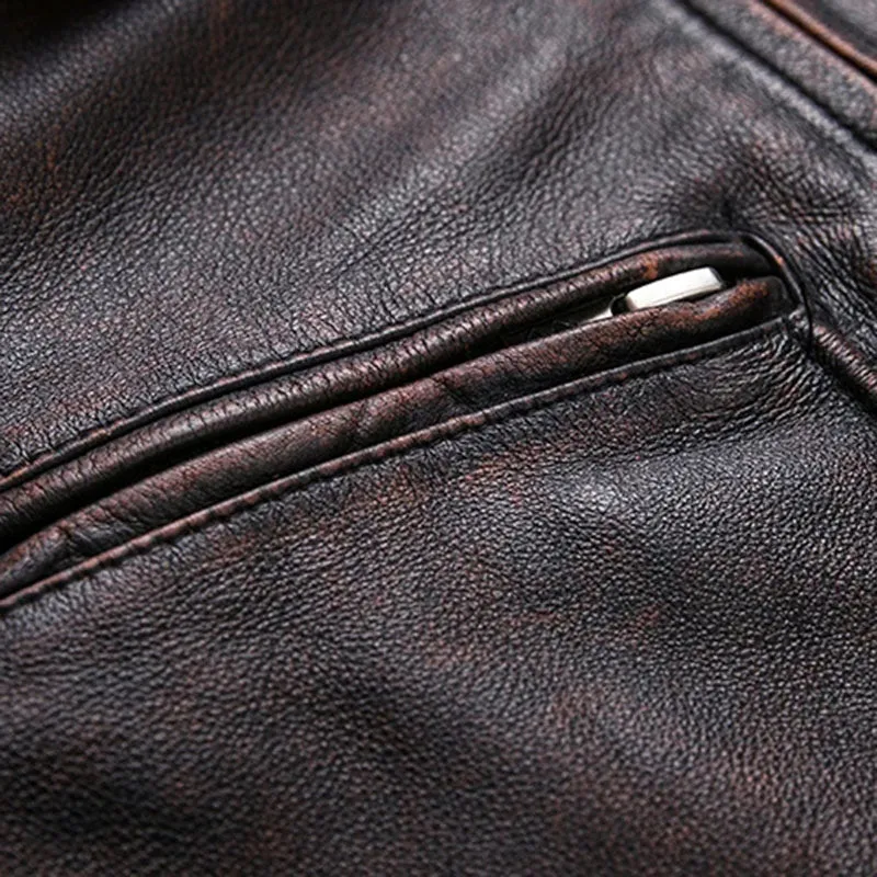 Natural Edge Cowhide Classic Men's Coat