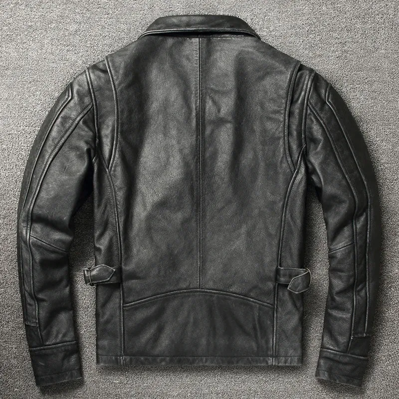 Natural Edge Cowhide Classic Men's Coat